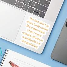 1PC Funny Sarcastic Vinyl Sticker, Glow Stick Humor Decal, Waterproof Self-Deprecating Sticker, Witty Body Cracking Joke Sticker, Hilarious Quote Sticker For Laptops, Journals & Water Bottles, Playful Humor Sticker, Cute & Clever Sticker, Unique Gag Gift Sticker, Humorous Decorative Sticker