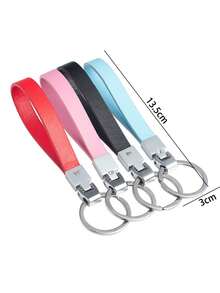 1pc Customizable Identity Info Keychain, Zinc Alloy & PU Material DIY Name & Fashion Key Chain, Suitable For Men And Women, Daily Travel Accessory