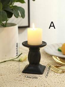 1 pieza Soporte de vela de cerámica negro y blanco simple y elegante, candelabro vintage negro para la cena, decoración atmosférica, objeto artístico, decoración del hogar, difusor de aromas