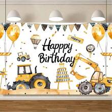 1 Bộ banner trang trí sinh nhật chủ đề máy kéo, phông nền hình máy xúc đồ chơi, banner trang trí bánh kem hình đồ chơi, thích hợp cho tiệc sinh nhật, studio chụp ảnh, phông nền trang trí sinh nhật. - Nhiều màu - Xem 11