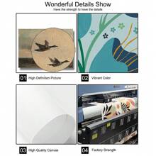 1pc Frameless Flying Ducks Vintage Wall Art Poster Canvas Print Minimalist Abstract Countryside Landscape Rustic Painting For Dorm,Apartment,Living Room,Bedroom,Modern Home Decoration