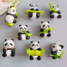 5 Stück/3 Stück/2 Stück/1 Stück Cartoon 3D realistischer Panda Kühlschrankmagnet, kreative Heimdekoration, Figuren, Tierverzierungen, Sammlerstücke, Basteleien, Reiseandenken, süße Magnetaufkleber, ovaler Kunststoff mit Magneten, geeignet für Kühlschrank, Auto oder Heimdekoration lebensechte Panda Kühlschrankmagnete, kreative Heimdekoration, Reiseandenken, süße Magnetaufkleber, Panda Dekoration, Verzierungen, Heimdekoration, Geschenke für Familie und Freunde, Partyzubehör, kleine Geschenke