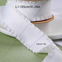 Ruffle Satin Ribbon, Thick Ruffled Woven Tape, DIY Bow Hair Accessories, High Density Wavy Edge Ribbon