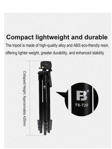 FB Fengbiao FB leichtes Kamera Stativ, Handyhalter, DSLR Fotografie Stative, geeignet für Live-Streaming, professioneller Stativenständer, tragbares Outdoor Selfie Streifen