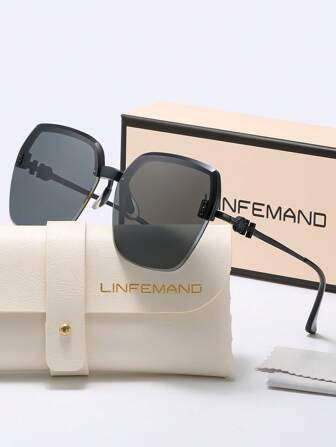  LINFEMAND 独特半框品牌设计师装饰时尚女士眼镜，铜框，高端晚礼服，节日礼物