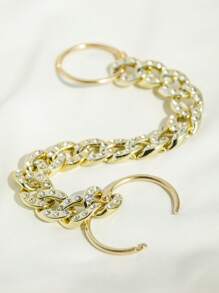 2 Stücke/Set Schuhdekorationen mit Strass und Goldkette zum Selbermachen, aus Kunststoffmaterial, süßer, mädchenhafter Stil, Outdoor Schuh-/Stiefel-Zubehör, abnehmbare Schuhclips, Spaß-Schuh-Bastel-Accessoires, geeignet für Dekoration von ausgeschnittenen Holzschuhen von Frauen (Schuhe nicht enthalten)