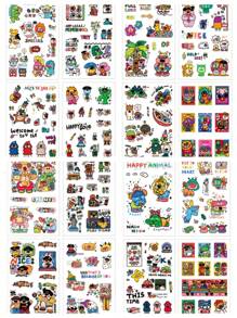 4 paquets, Monde fantaisiste, Autocollants de dessin animé mignons, Autocollants de cahier, Autocollants pour enfants, Autocollants de compte, Autocollants de papier, Autocollants de valise, Autocollants de dessin animé, Autocollants de tasse à eau, Autocollants d'ordinateur, Autocollants de tasse à eau, Autocollants de papeterie, Autocollants de graffitis, Autocollants pour iPad, Autocollants décoratifs, Fournitures scolaires, Rentrée scolaire