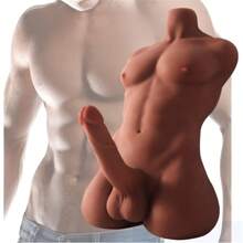 20 Pound Realistic Torso Men's Sex Doll, Life Size Sex Doll With Flexible Dildo, Realistic Sex, Equipped With A 7-Inch Flexible Huge Penis, Used For G-Spot Anal Clitoral Stimulation, A Neutral Masturbator Sex Toy For Gay And Lesbian Couples, Suitable For Female Masturbation (Clothing Not Included)