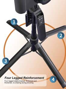 180cm/70.9in Aluminum Alloy Bracket Mobile Phone Bluetooth Selfie Stick Quadrupod, 3-Color Temperature LED Beauty Light, Built-In 7-Key Multi-Function Remote Control Quadrupod, With Its Own Head Compatible With Various Fill Light/Camera Compatible With Iphone Android Phone For Summer Vacation, Travel, Fill Light, Outdoor Activities, Live Streaming Tripod Stand