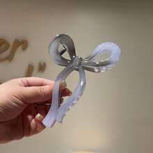 1pc/Pack Ribbon Bow Plastic Clip For Women, Suitable For Daily Use,Hair Accessories,Hair Claw,Claw Clips,Hair Clutch,Hair Jaw Clip Fall Winter Hair Clip For Vacation Outfits Woman - Multicolor - View 3