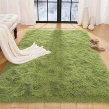 1 Pc Soft Modern Indoor And Outdoor Plush Pink/Grass Green/Camel Carpet For Bedroom Living Room Dormitory Kids Room Home Decoration Non-Slip Polyester Fiber Comfortable Kids Room Decoration Floor Carpet