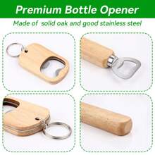 3Pcs Wooden Bottle Opener, Stainless Steel Bottle Opener And Keychain Beer Bottle Opener, Bottle Opener For Bar, Kitchen, Camping, Party, Gifts For Men