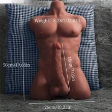 20 Pound Realistic Torso Men's Sex Doll, Life Size Sex Doll With Flexible Dildo, Realistic Sex, Equipped With A 7-Inch Flexible Huge Penis, Used For G-Spot Anal Clitoral Stimulation, A Neutral Masturbator Sex Toy For Gay And Lesbian Couples, Suitable For Female Masturbation (Clothing Not Included)