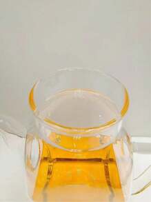 1pc Glass Oil Bottle, Large Capacity Kitchen Oil Vinegar Container With Spout, Leakproof, Measurement Scale