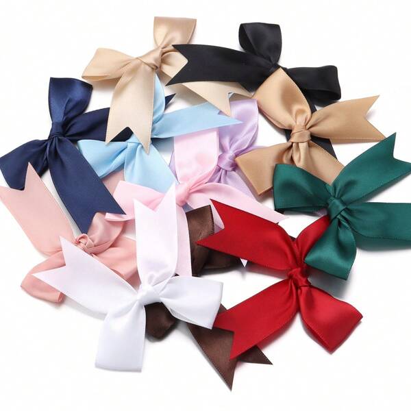 50pcs/Bag Large Satin Ribbon Bows Knot Craft Bows Multicolor Small Flower Gift Tie Wedding Decoration Bow Bowknot DIY Birth Party Baking Decoration