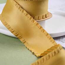 Ruffle Satin Ribbon, Thick Ruffled Woven Tape, DIY Bow Hair Accessories, High Density Wavy Edge Ribbon