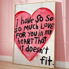 1pc Unframed "So Much Love" Canvas Wall Arts - Romantic Quote Posters, Perfect Gift For Bedroom & Living Room Decor, Perfect Gift For Fans, Perfect For Room Decor