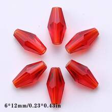 48pcs Long Glass Beads 6*12mm Red Bead Assortments For DIY Jewelry Making, Handmade Crafts Bracelets & Necklaces