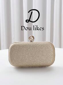 珍珠手拿包，精致的感觉，订婚手提包，旗袍/晚礼服包，优雅的社交名媛派对包 - 金色 - 查看 7