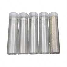1PC/2PCS/3PCS/4PCS Round Coin Box; Straight Cylindrical Long And Narrow Transparent Coin Waterproof Storage Tube; Simple Tube For Storing Coins - Clear - View 4