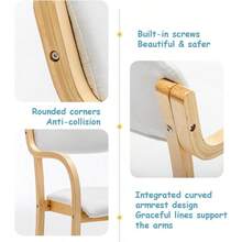 Modern Nordic White Wood Dining Chair Stacking Visitor Desk Armchair - White - View 5