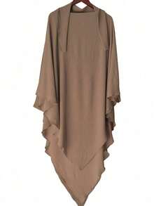 1 Set Sleeveless Undershirt + Open Abaya, Made Of Skin-Friendly Crinkle Chiffon Fabric, Breathable, Suitable For Muslim Women's Daily Wear, Can Be Used In Spring, Summer And Autumn - Multicolor - View 18