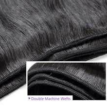 Extensiones de cabello humano liso de 26, 28 y 30 pulgadas, 10A, 3 unidades, extensiones de cabello virgen brasileño, 100 % sin procesar, doble trama, color negro natural. - Natural Black - Ver 8