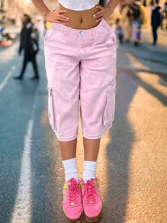 Street Vintage, kieszeń z patką, taśma, wykończenie, zniszczone, surowe, szorty, jeansy, bermudy, jeansy cargo, szorty, jorts