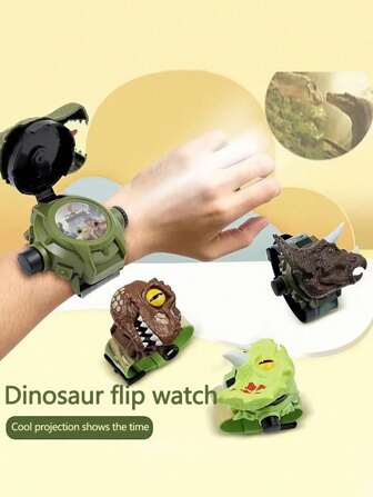 Children's Electronic Watch Dinosaur Electronic Watch, Cute Dinosaur Cartoon Electronic Watch, Youth Watch, Projection Flip Multifunctional Watch, Dinosaur Watch, Electronic Watch