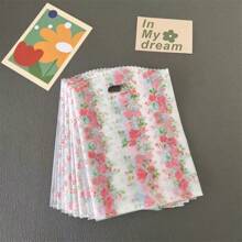 50pcs/Thick Four Finger Bag Fresh Small Accessories Hair Hairpin Earrings Plastic Packaging Bag Clothing Store Handbag Summer Cooling,Beach,Travel