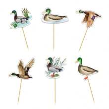 12/24 PEÇAS Toppers de Cupcake de Caça a Patos, Decoração de Festa de Aniversário de Pato, Decorações de Chá de Bebê com Tema Pato, Suprimentos para Festa, Decorações de Bolo com Tema de Pato para Festa de Aniversário, Suprimentos de Festa de Aniversário