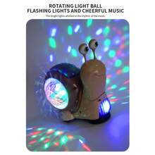 Caracol giratorio motorizado con luz - Juguete electrónico interactivo para niños - Con luces LED y música - Proyección de iluminación y sonido - Reptación para bebés - Apto para niños y niñas