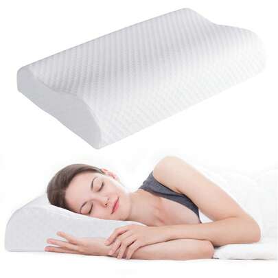 Good Nite Orthopaedic Memory Foam Pillow – Ergonomic Contour Cervical Pillow For Neck Pain Relief, Medium Or Firm Support, For Side And Back Sleepers, Size 65*35 Cm (11 Cm / 9 Cm Height)