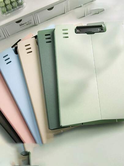 Organizador de arquivos vertical dobrável de 1 peça, prancheta horizontal e vertical, conveniente, portátil, para armazenamento de resumos, bloco de plástico simples, adequado para documentos familiares, escrita em papel A4, pintura de lazer diária, materiais de mesa, artesanato, móveis para casa, materiais de pintura para esboços de viagem