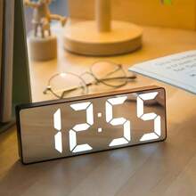 RAF Smart LED Clock, Voice Control Alarm Clock, Bedside Quiet Digital Alarm Clock, Desk Electronic Digital Clock, Snooze Desk Clock, LED Mirror Table Alarm Clock With Time Display, Desk USB Alarm Clock For Home, Bedroom, Office