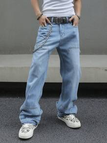 Men's Flared Pocket Casual Versatile Jeans