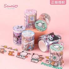 Sanrio 2 قطعة/4 قطع/24 قطعة صندوق شريط ورقي أصلي لكارتون كورومي، سينابون رول، ميلودي، بوشاكو للأطفال، عودة للمدرسة، شريط زخرفي ياباني جميل لل- DIY