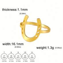 Anillo de geometría en forma de U único, minimalista y vintage para uso diario, vacaciones o festivales de música