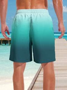 Men's Hawaiian Style 3D Printed Casual Beach Shorts - Quick Dry, Drawstring Waist, Perfect Choice For Summer Outing