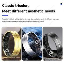 SIMSONLAB Smart Ring For Women Ring Fitness Tracker Sport Smart Ring Compatible With Android And IOS Systems, Stainless Steel Smart Ring With Gesture Photograph Function, Ultra-Low Power Consumption, IP68 Daily Waterproof - Gold - View 7