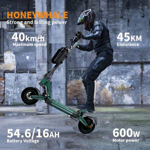 HONEYWHALE G2 PRO erwachsenes faltendes elektrisches Skateboard, Nennleistung 600W, maximale Leistung 900W, maximale Geschwindigkeit 40KM/H, Batterie 54.6/16AH, E-Scooter Skateboard mit intelligentem Bildschirm
