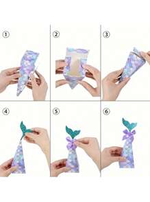 20pcs/5pcs Purple Mermaid Tail Gift Boxes, Ocean Theme Party Favors, Suitable For Birthday, Gender Reveal, Wedding, Birthday Decorations, Multipurpose Paper Gift Boxes, Gift Wrapping Supplies For All Occasions