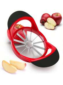 1pc Apple Slicer, Stainless Steel Upgraded 12-Blade Sharp Apple Slicer Large Size, Ergonomic Plastic Handle Non-Slip Easy To Hold, Kitchen Fruit Separator Rust-Proof And Easy To Clean Red(20cm)