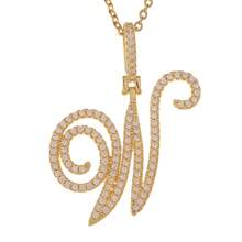 1pc Copper Zirconia A-Z Alphabet Pendant Chain Necklace Fashion Woman Initial Name Jewelry