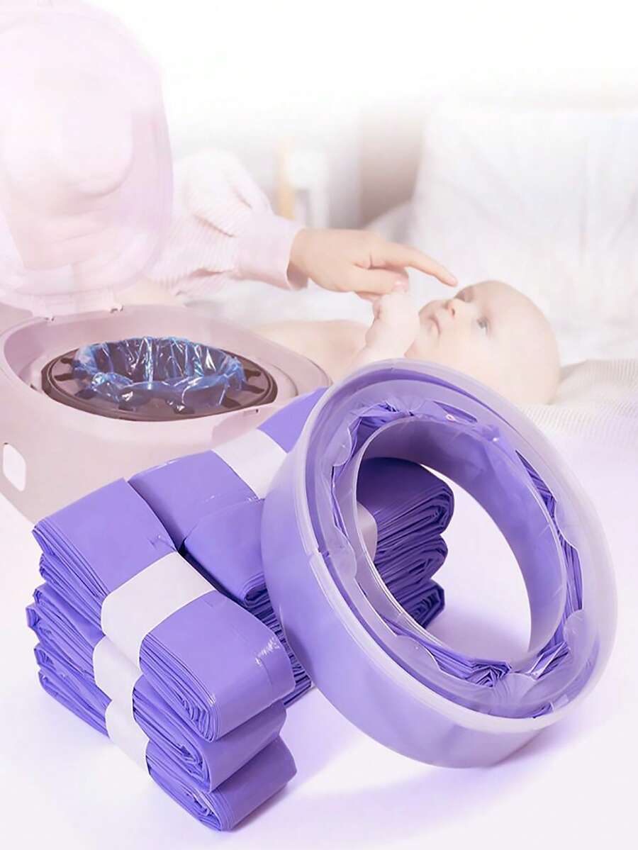 婴儿通用尿布桶替换袋,紫色,多种数量可选 - 紫色 - 查看 1