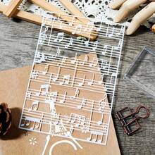 1 件塑料乐谱模板，用于 DIY 贺卡装饰、剪贴簿、压花、手工制作、可重复使用的照片礼物和祝福模板、全新设计、返校、学校用品