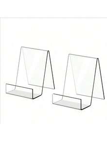 2 pezzi/6 pezzi Supporti per libri in acrilico - Trasparente come il cristallo, eleganti e contemporanei, supporti espositivi per libri, riviste, menù, album fotografici - Perfetti per uso domestico, ufficio o commerciale - Trasparente - Visualizzare 16