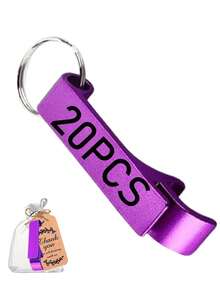 1pc/10pcs/20pcs Personalized Metal Keychain Bottle Opener With Card Bag - Engraved Key Ring Accessory, Ideal For Wedding, Birthday, Anniversary, Baptism Gifts, Promotional Items, Lightweight, Stainless Steel Without Power