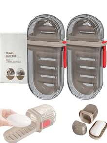 5Pcs Creative New Fashionable Mini Compact Portable Travel Soap Dish, 3/2/1pc Double Layer Sealed Transparent Cover Draining Soap Box, Multi-Functional Storage Small Soap Case, Suitable For Home, Travel, Business Trip, Beach, Swimming, Yacht, Gym, Dorm Travel Essentials School School Supplies Holiday Camping Holiday Essentials Vacation Accessories Perfume For Women Perfume For Men Perfume Bottle - Multicolor - View 2