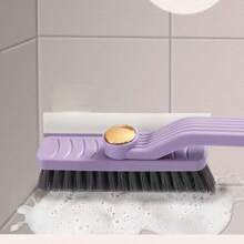 Multifunctional Rotating Hard Bristle Tile & Crevice Cleaning Brush, 2-In-1 Bathroom Tile, Window, Wall, Floor Scrub Brush